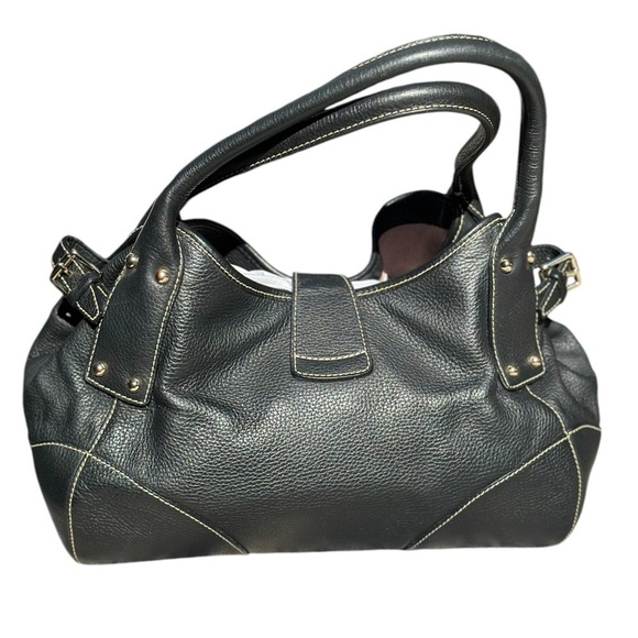 Dooney & Bourke Black Logo Lock Leather Bag - Picture 2 of 15